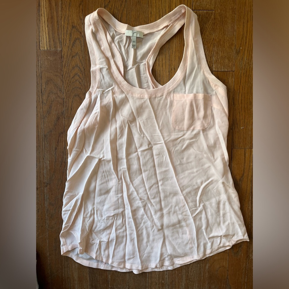 Light pink Joie racer back 100% silk tank